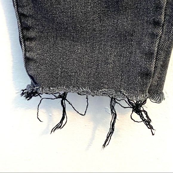 Everlane Denim Washed Black Frayed Ankle High Rise - Picture 7 of 8